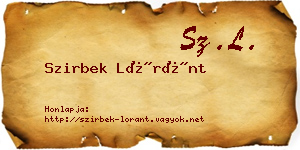 Szirbek Lóránt névjegykártya