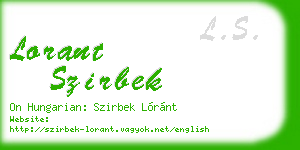 lorant szirbek business card