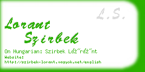 lorant szirbek business card
